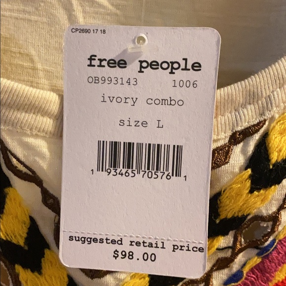 Free People peasant style top size L - Picture 2 of 4